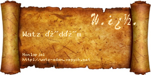 Watz Ádám névjegykártya